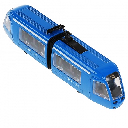 Инерционная металлическая модель - Трамвай с гармошкой, 19 см WB)